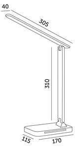 Lampă LED dimabilă cu funcție de încărcare fără fir Qi, afișaj și port USB LED/7W/230V 3000-6000K