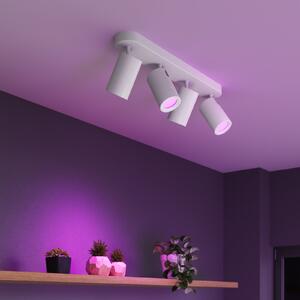 Calex Spot de tavan Smart alb Lungime 49 cm 4 becuri GU10-LED RGBW, reglabil, Alb, Camera de zi / sufragerie, Metal, Modern, Plafon semicircular cu spațiere