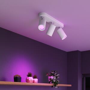 Calex Spot de tavan Smart alb Lungime 37 cm 3 becuri GU10-LED RGBW, reglabil, Alb, Camera de zi / sufragerie, Metal, Modern, Plafon semicircular cu spațiere