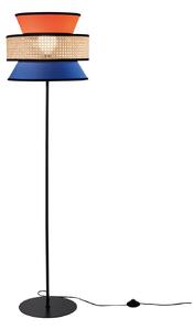 Luce Ambiente Design Lampadar Gazebo, portocaliu/albastru/natur, 147 cm, țesătură/rattan, Portocaliu, Camera de zi / sufragerie, Țesătură / Textil