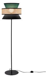 Luce Ambiente Design Lampadar Gazebo, verde/negru/natur, 147 cm, țesătură/rattan, Verde, Camera de zi / sufragerie, Țesătură / Textil