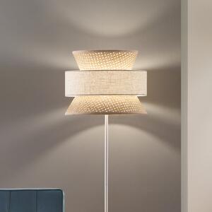 Luce Ambiente Design Lampadar de podea Gazebo, natur/bej, înălțime 147 cm, ratan/țesătură, Bej, Camera de zi / sufragerie, Lemn
