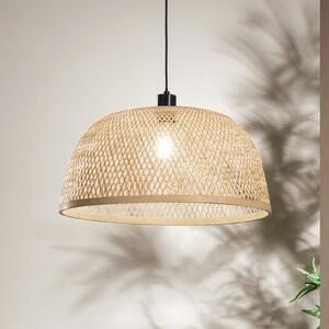 Luce Ambiente Design Lampă suspendată Bamboo, maro, Ø 48 cm, bambus, reglabil, Maro / Rugină, Camera de zi / sufragerie, Bamboo