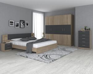 Dormitor Vegas SonomaGri Antracit