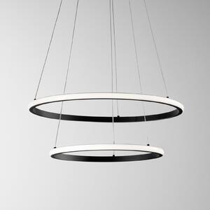 Luce Ambiente Design Lampă suspendată LED Axis, Ø 60/40 cm, negru, metal, CCT, RGB, Negru, Camera de zi / sufragerie, Metal, Modern