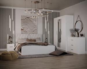 Dormitor Valencia Alb Dressing 3 usi cu oglinda