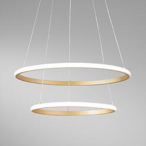Luce Ambiente Design Lampă suspendată LED Axis, Ø 60/40 cm, metal auriu CCT, RGB, Auriu / Alamă, Camera de zi / sufragerie, Metal, Modern