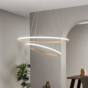 Luce Ambiente Design Lampă suspendată LED Axis, Ø 80/60 cm, culoare auriu, metal, CCT, Auriu / Alamă, Camera de zi / sufragerie, Metal, Modern