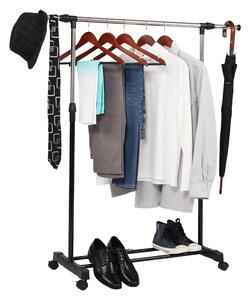 Cuier mobil, inox/plastic negru, HILAR