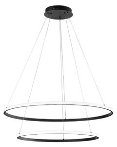 Luce Ambiente Design Lampă suspendată LED Axis, Ø 80/60 cm, negru, metal, CCT, Negru, Camera de zi / sufragerie, Metal, Modern
