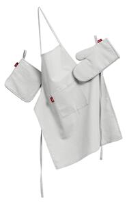 Set de textile pentru bucătărie: șorț, suport pentru oală și mănuși pentru cuptor culoare alb