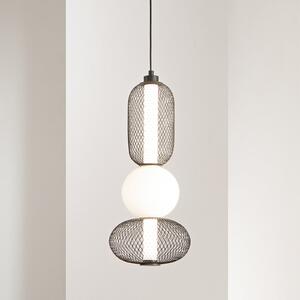 Luce Ambiente Design Lampă suspendată LED INKAS, înălțime 53 cm, negru, sticlă/metal, CCT, Negru, Camera de zi / sufragerie, Sticlă