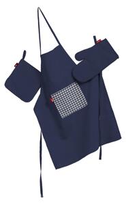 Set de textile pentru bucătărie: șorț, suport pentru oală și mănuși pentru cuptor culoare bleumarin