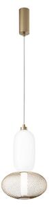 Luce Ambiente Design Lampă suspendată LED INKAS, înălțime 41 cm, sticlă/metal auriu CCT, Auriu / Alamă, Camera de zi / sufragerie, Sticlă