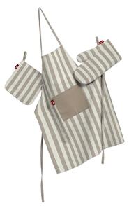 Set de textile pentru bucătărie: șorț, suport pentru oală și mănuși pentru cuptor culoare bej Țesătură cu model