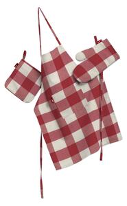 Set de textile pentru bucătărie: șorț, suport pentru oală și mănuși pentru cuptor culoare roșu Țesătură cu model