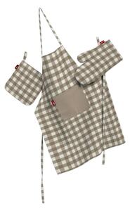 Set de textile pentru bucătărie: șorț, suport pentru oală și mănuși pentru cuptor culoare bej Țesătură cu model