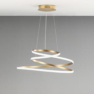 Luce Ambiente Design Lampă suspendată LED COASTER, auriu, Ø 60 cm, metal, CCT, Auriu / Alamă, Camera de zi / sufragerie, Aluminiu, Modern