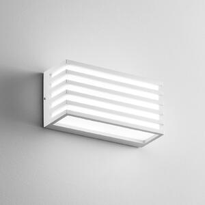 INTEC Lampă LED pentru exterior Dukrot, albă, lățime 22 cm, metal, Alb, Aluminiu, Modern