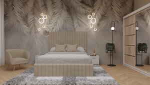 Dormitor Cairo Pat Tapitat Dressing 200x200 AlbSonoma cu Oglinda