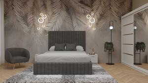 Dormitor Cairo Pat Tapitat Dressing 200x200 Alb Cu Oglinda