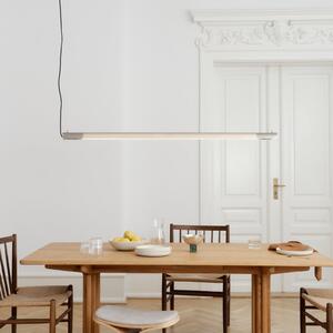 GEJST Lampă suspendată Radent, gri oțel, lungime 138 cm, G13 LED, Metalic, Camera de zi / sufragerie, Metal