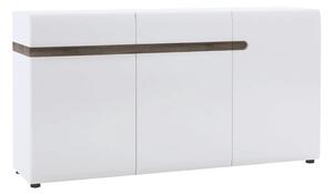 Comodă, albă strălucitoare HG/stejar sonoma închis, LYNATET TYP 40