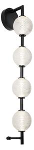 Viokef Aplică LED Abeona, înălțime 72 cm, negru, metal, 4 becuri., Negru, Camera de zi / sufragerie, Metal