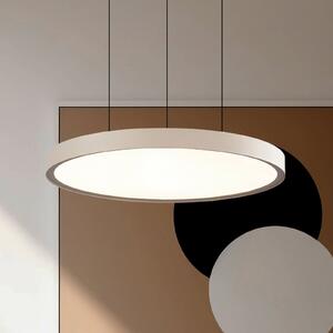 Viokef Lampă suspendată LED Denver, Ø 49 cm, bej, metal, Bej, Camera de zi / sufragerie, Aluminiu, Modern