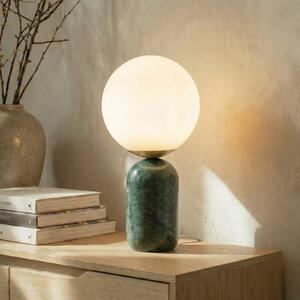 Lindby Lampa de masă Lennes x Eva Söllner, verde, marmură, Ø 20 cm, Verde, Camera de zi / sufragerie, Marmură, Modern