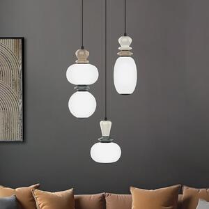 Viokef Lampă suspendată LED Gemma, Ø 38 cm, colorată, sticlă/ceramică, 3 becuri., Multicolor, Camera de zi / sufragerie, Sticlă