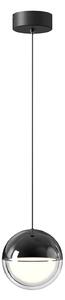 Viokef Lampă suspendată LED Zirea, negru/crom, Ø 12 cm, metal, Negru, Camera de zi / sufragerie, Metal, Modern