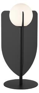 Viokef Lampa de masă Fedora, înălțime 42 cm, negru, metal/sticlă, Negru, Camera de zi / sufragerie, Metal