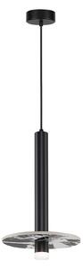 Viokef Lampă suspendată LED Leandros, negru, Ø 40 cm, piatră artificială/metal, Negru, Camera de zi / sufragerie, Metal