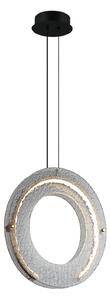 Viokef Lampă suspendată LED Tamara, gri fumuriu, Ø 40 cm, sticlă/metal, Gri, Camera de zi / sufragerie, Sticlă, Modern