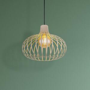 Globo Lampă suspendată Mateo, crem/nisk, metal, Ø 40 cm, reglabil, Bej, Camera de zi / sufragerie, Metal, Scandinavă