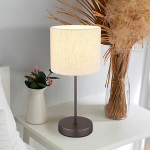 Globo Lampa de masă Thea, crem/negru mat, in, înălțime 37 cm, Bej, Camera de zi / sufragerie, Țesătură / Textil, Scandinavă