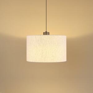 Globo Lampă suspendată LED Thea, crem/negru mat, pânză, Ø 35 cm, reglabil, Bej, Camera de zi / sufragerie, Țesătură / Textil, Scandinavă