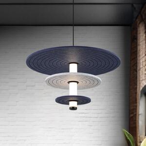 Viokef Lampă suspendată LED Azul, înălțime 31 cm, albastru/gri/negru, pâslă, Gri, Camera de zi / sufragerie, Plastic