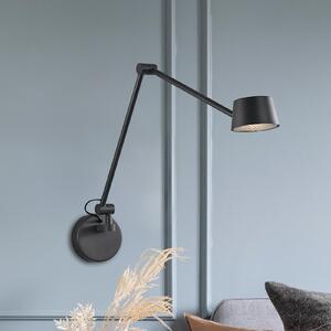 Viokef Aplică LED Savina, negru, proiecție 92 cm, metal, reglabil, Negru, Camera de zi / sufragerie, Aluminiu, Modern, Lumină de lectură