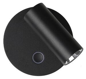 Viokef Aplică LED Tara, negru, Ø 9 cm, metal, reglabil, Negru, Camera de zi / sufragerie, Metal, Modern, Lumină de lectură