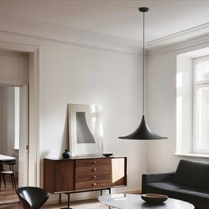 Linea Light Lampă suspendată Morgana, negru/nichel, metal, Ø 48 cm, E27, reglabil, Negru, Camera de zi / sufragerie, Aluminiu, Modern