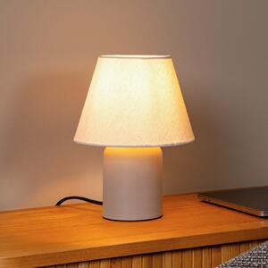 Lucide Lampă de masă Macia, bej/culoare naturală Înălțime 27 cm Ceramică/țesătură, Bej, Camera de zi / sufragerie, Ceramică