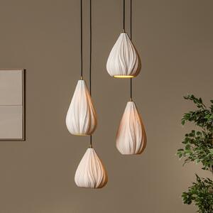 Lucide Lampă suspendată Cinzia, alb/negru, Ø 55 cm, porțelan, 4 becuri., reglabil, Alb, Camera de zi / sufragerie, Ceramică, Modern