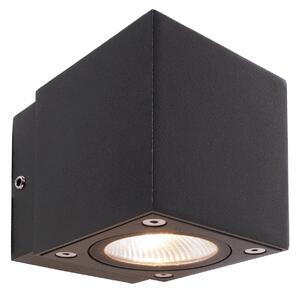 Deko-Light Aplică LED pentru exterior Cubodo Single Mini, aluminiu, gri închis, Negru, Aluminiu, Modern