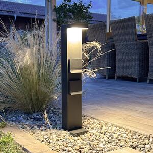 Deko-Light Lampa cu soclu LED, coloană prize Lerna, 60 cm, aluminiu gri închis, Negru, Aluminiu, Modern