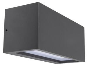 Deko-Light Lampă de exterior Rilongo închisă, sus/jos, aluminiu, gri închis, reglabil, Negru, Aluminiu, Modern, Priză de perete sus / jos