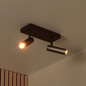 Lucide Spot de tavan Grado, lungime 25 cm, gri, metal, 2 becuri., reglabil, Gri, Camera de zi / sufragerie, Aluminiu, Modern