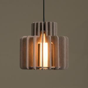 Lucide Lampă suspendată Rollo, taupe, Ø 40 cm, țesătură/metal/sticlă, reglabil, Bej, Camera de zi / sufragerie, Țesătură / Textil