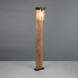 Trio Lighting Bornă luminoasă ARDILA, aspect lemn, înălțime 100 cm, metal/sticlă IP44, reglabil, Lemn, Aluminiu, Modern